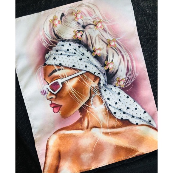 Embellished Graphic Mesh Crop Top Hoodie w/ 3D Raised Detailing. - Picture 3 of 10